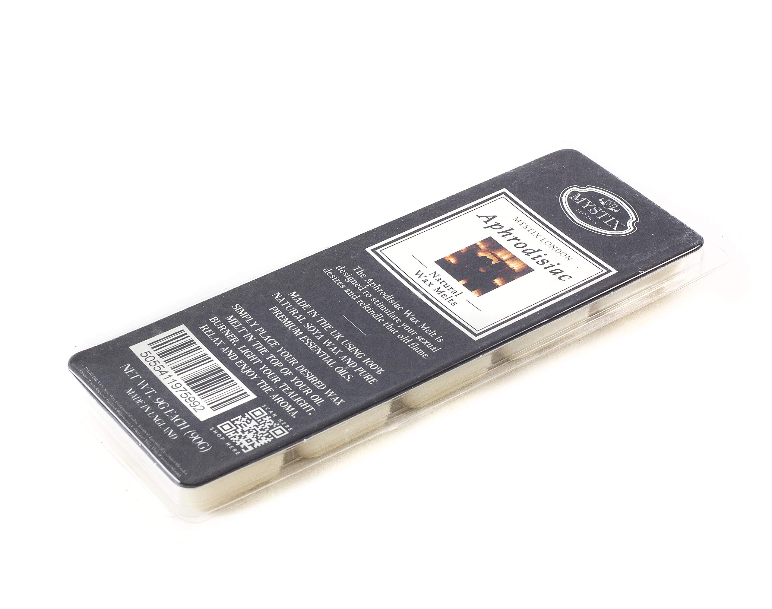 Mystix London | Aphrodisiac - Wax Melts Clamshell 90g (10 Cubes)| 100% Natural SOYA Wax | Long-Lasting Fragrance for Aromatherapy & Soothing Atmosphere