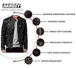 HANDSY Leather Jackets For Men - Leather Motorcycle