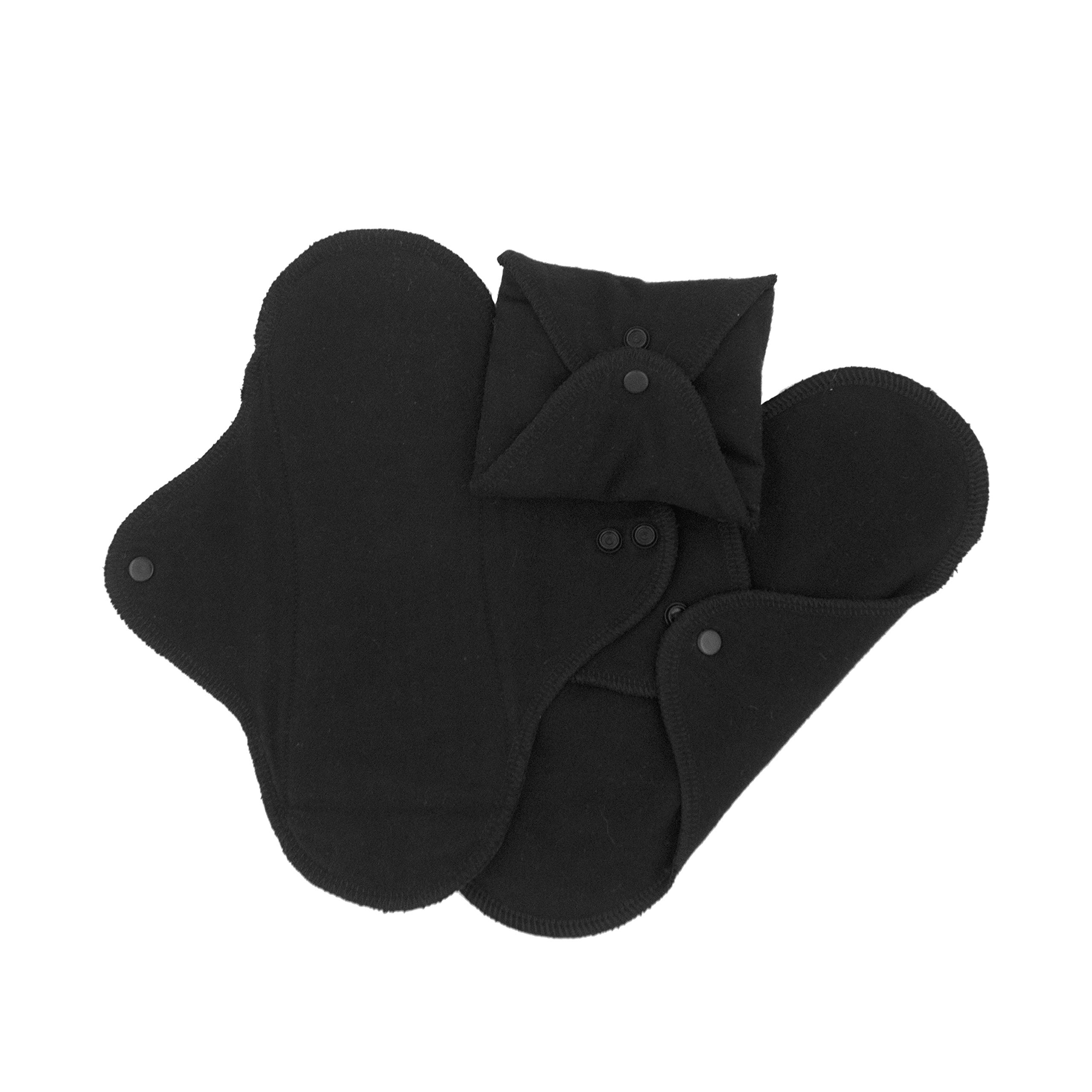 ImseVimse washable sanitary pads for women, regular or night, in black