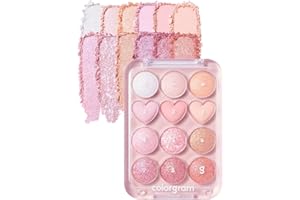 COLORGRAM Pin Point Eyeshadow Palette 04 Bright+Cool | Eyeshadow Palette for Daily makeup, Ultra-Blendable, Matte, Glitter, Shimmer Shades