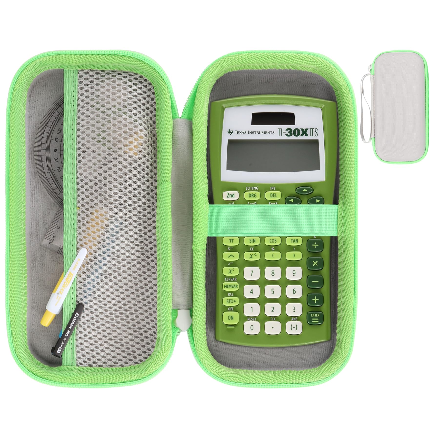 Photo 1 of RIYADAone Hard Case Replacement for Texas Instruments TI-30XIIS TI-30XS TI-30Xa TI-36X Pro Scientific Calculator Case Only (Lime Green + Off White Case)
