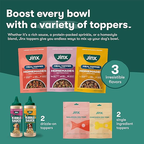 JINX CHICKEN DOG WET FOOD, MEAL OR MIX IN DOG TOPPERS FOR DRY FOOD, MADE WITH REAL CHICKEN, BONE BROTH & BROWN RICE, NO FILLERS, PUPPY, ADULT, SENIOR, 3OZ, 8 PACK