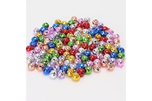 LIGHOON 1/2 Inch Jingle Bells Small Bell Mini Bells, Tiny Crafts Bells, DIY for Christmas Home Making Ornaments Wreath Pet Decorations Bracelet Anklets Necklace Knitting Jewelry Making 120 Pcs, Colorful