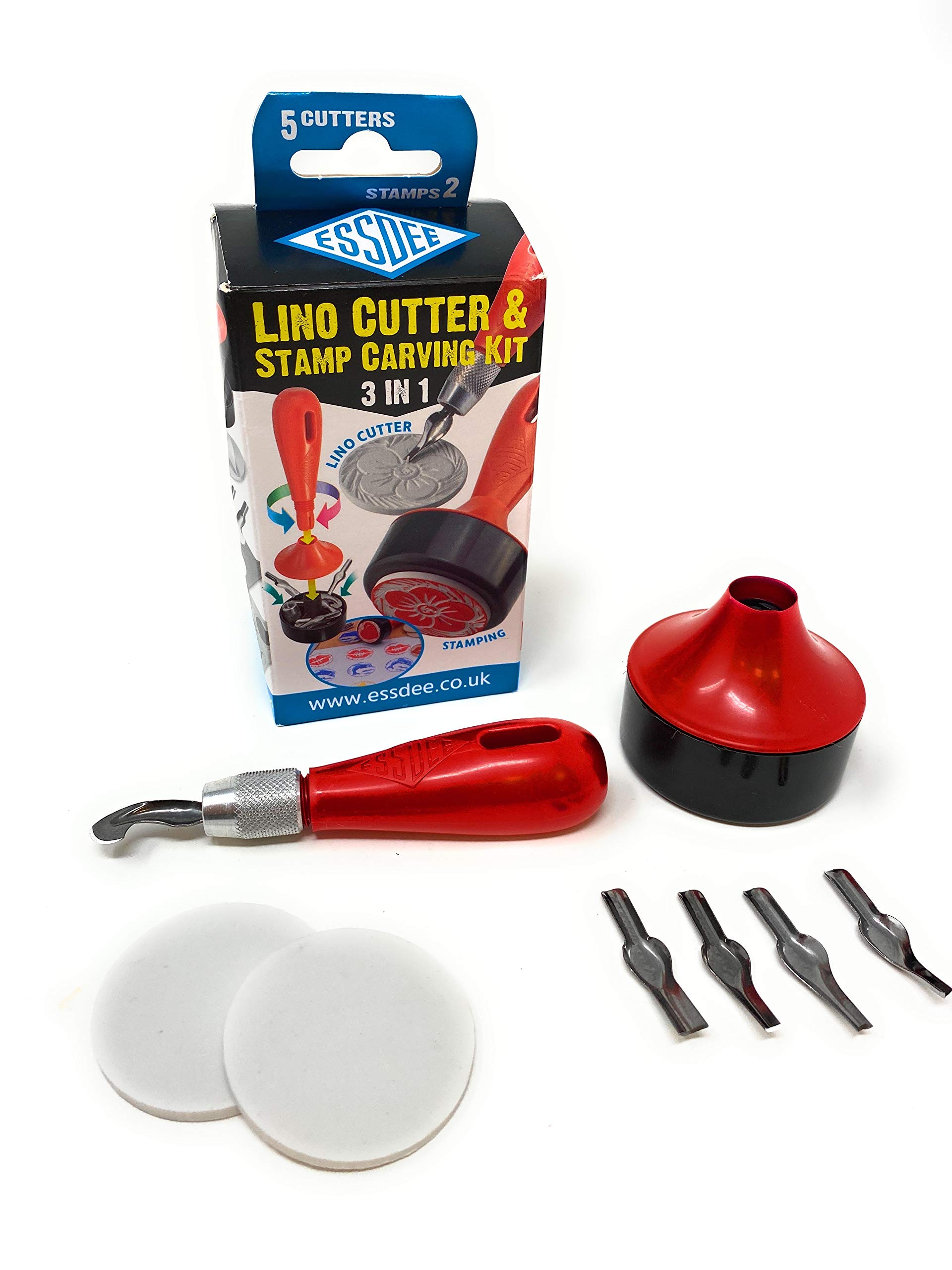 ESSDEE L5B2D Lino Cutter & Stamp Kit 3 in 1, Multicoloured, 65, 137, 60