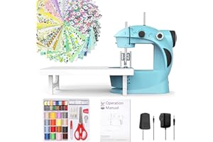 KPCB Tech Mini Sewing Machine with Extension Table and 42PCS Sewing Kit (Blue & Black)