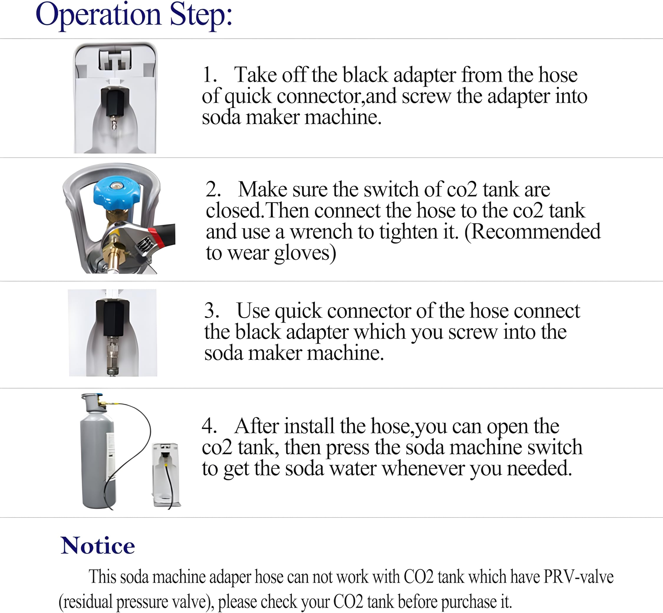 Soda Machine Co2 Adapter with High Pressure Stainless Steel External Hose, CGA320 Co2 Tank Direct Adapter to TR21-4 Soda Water Machine Compatible with Jet Aqua Fizz(36 inch)