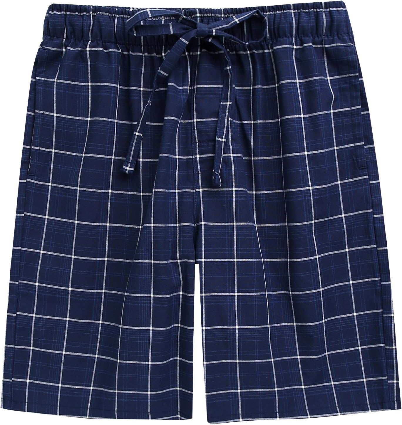 TINFL Cotton Lounge Pants for Men - 100% Soft Cotton Plaid Check Lounger Sleeping Pajama Pants with Pockets and Button Fly