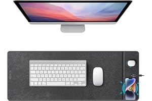 Wireless Charging Mouse Pad, 31.5"x11.7" XL Large Office Desk Pad with Ultra-Smooth Surface,Non-Slip Base, Classic Black Wate