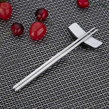 FeiliandaJJ 1 Paar Essstäbchen Edelstahl Chopsticks 19cm Tragbar Leichtgewicht Kinder Baby Praktische Fähigkeit Kinder Baby P