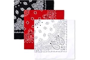 Haakong 3 Pcs Bandanas Cowboy Headwraps Scarfs for Hair Head Bandana for Women Men