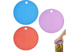 UPEOXT 3 Pack Silicone Jar Opener Gripper Pads, Manual Lid Openers for Seniors with Arthritis Hands, Easy Grip Bottle Opening