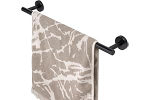 HITSLAM Matte Black 18 Inch Towel Bar for Bathroom, SUS304 Stainless Steel Bathroom Towel Rack Wall Mounted, Modern Home Deco