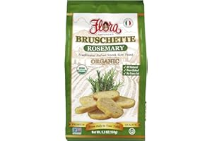 FLORA FINE FOODS Flora Foods Organic Bruschette Mini Toasts (Rosemary) - Imported from Italy - Bread for Bruschetta