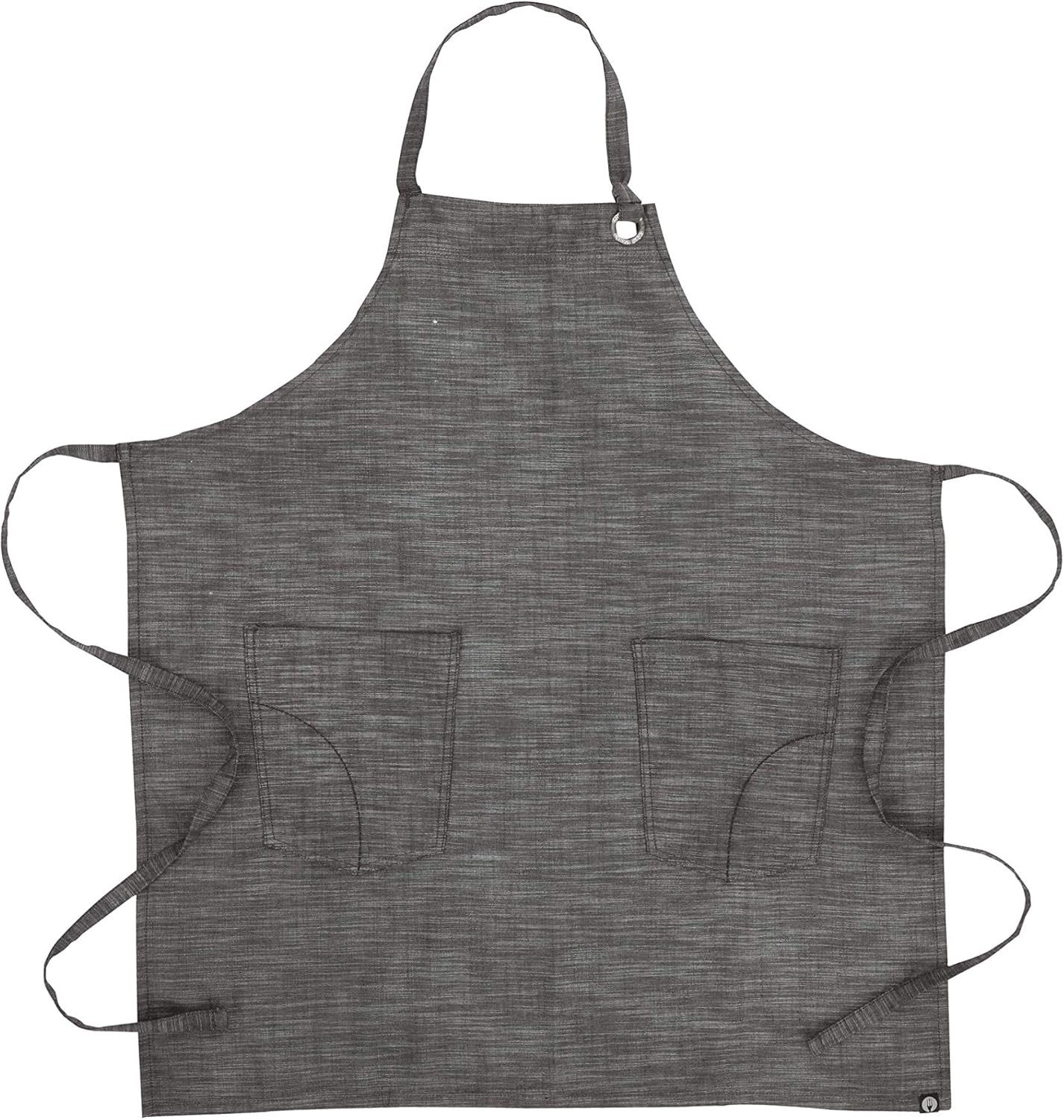 Chef Works Unisex Corvallis Bib Apron, Black/Steel Gray, One Size: Clothing