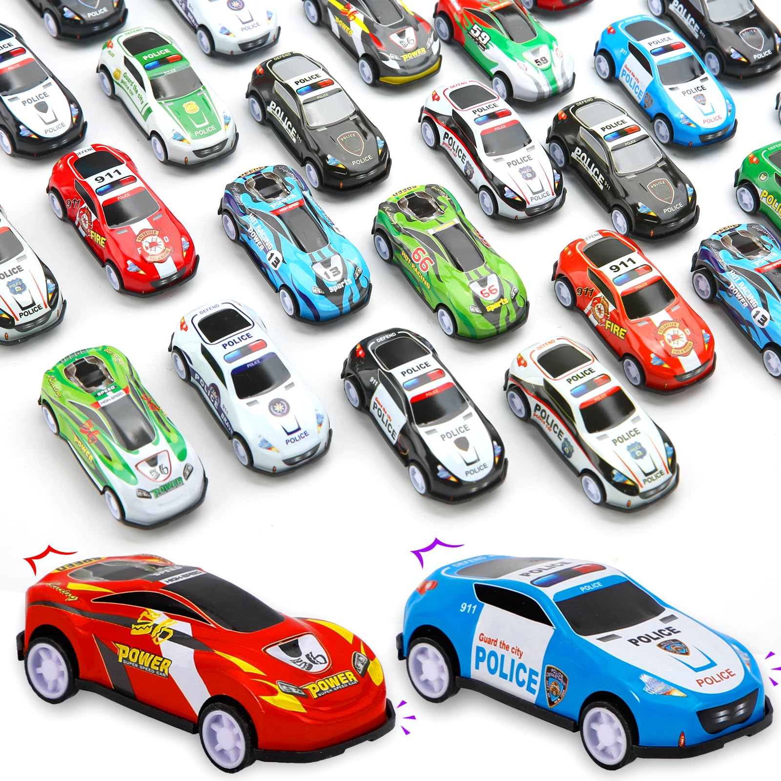 28 pcs Pull Back Cars Toys for Kids, Party Favors Treasure Box for Classroom Prizes Mini Vehicles Race Cars Toys Bulk Xmas Gifts Pinata Goodie Bag Stocking Stuffers for Boys Girls Toddlers
