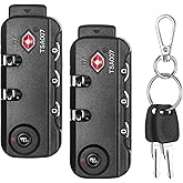 Cogguepe TSA Approved Combination Lock, 2 PCS | Suitable for Luggage, Backpacks, Handbags, With 2 PCS Spare TSA-007 KEY