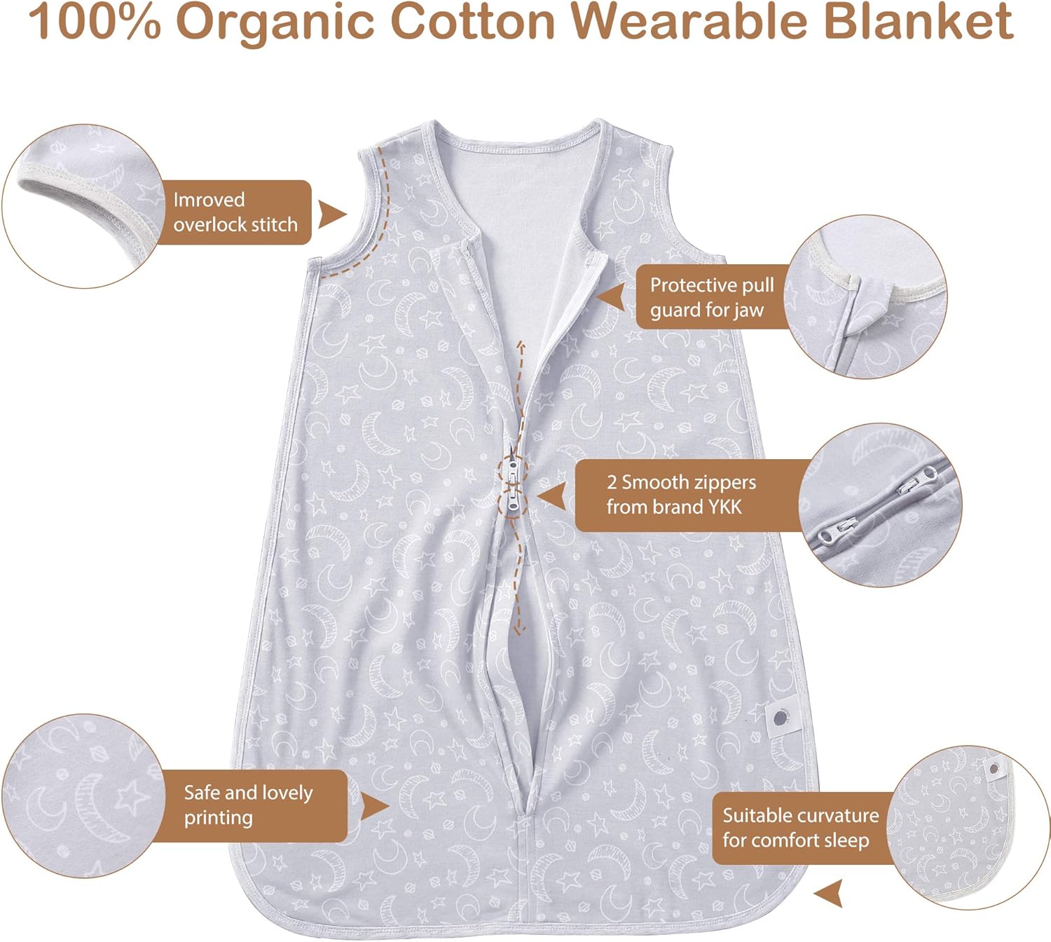MioRico Baby Sleep Sack 0-24 Months Newborn Sleeping Bag 1 TOG Wearable Blanket: Clothing