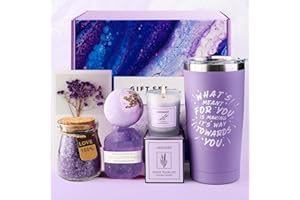 BKAYP Birthday Gifts for Women, Lavender Bath Relaxing Spa Gift Set Basket Box, Women Birthday Unique Gift Ideas, Christmas Gifts for Mom Wife Girlfriend Daughter Friend Teacher Women Gifts