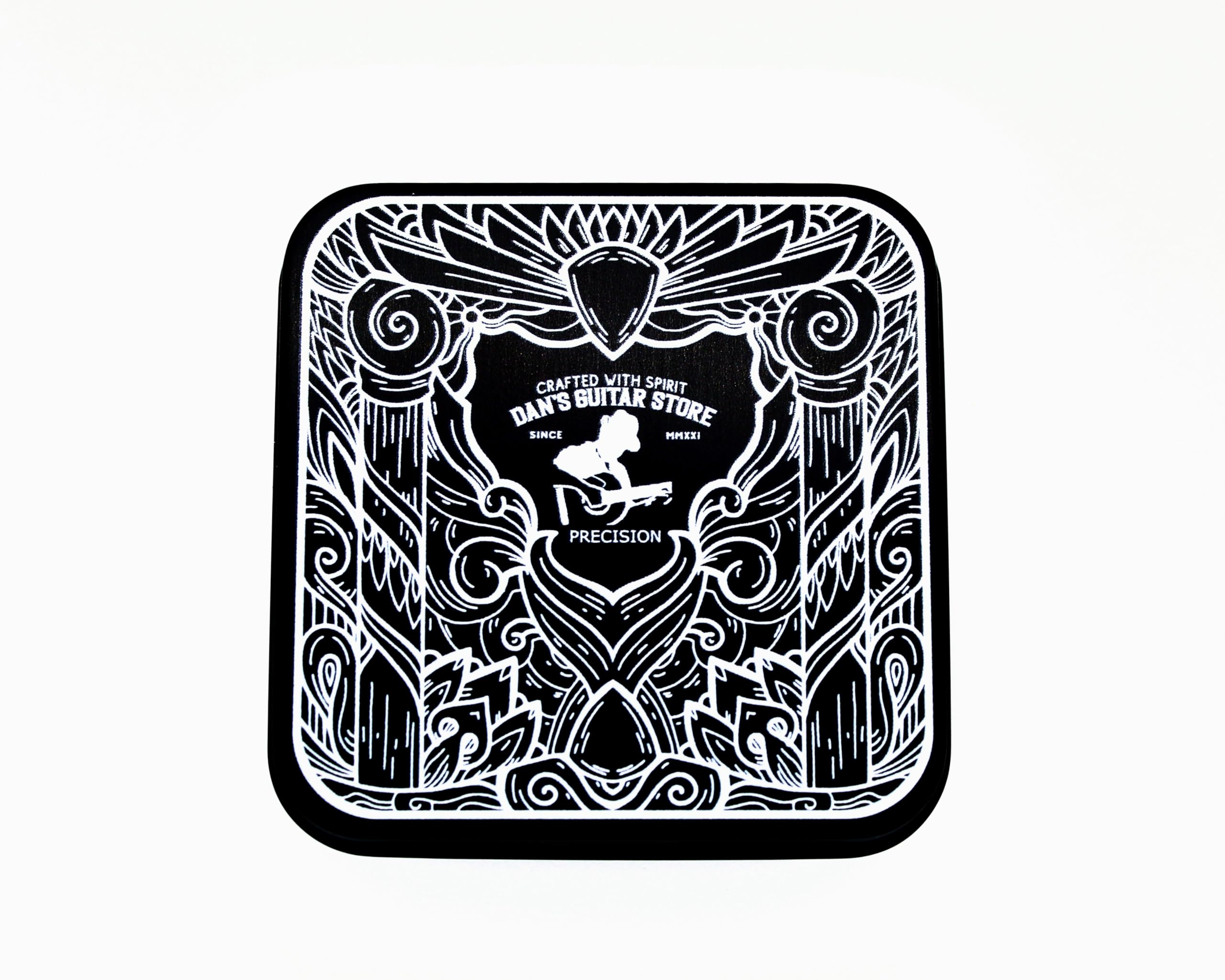 Dan's Guitar Store - Precision Pick - Starter Pack Pack, Tin and Pick-holder - 10-pack Grippy Precision light and heavy high-visibility plectrums for professionals…