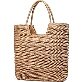 YAVCOOL Straw Beach Bags for Women Woven Beach Tote Bag Casual Boho Large Shoulder Handbags Purse for Vacation Holiday