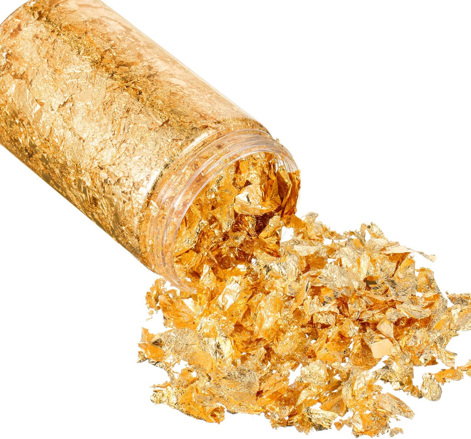 15 Gramm Gold Blatt Flocken Gold Folien Flocken Gold Metallisch Folien Flocken für Vergoldung, Malerei, Handwerk Nägel und DIY (Gold)