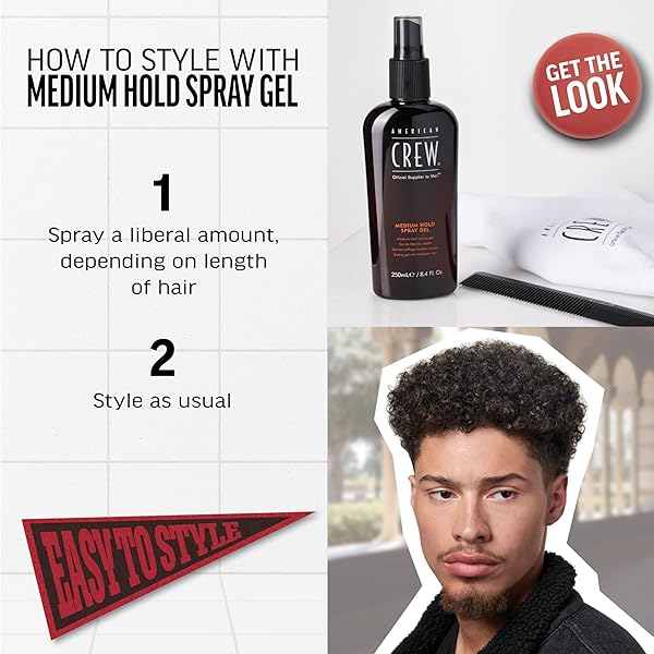 AMERICAN CREW MEN’S HAIR SPRAY, MEDIUM HOLD, 8.45 FL OZ