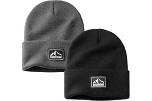 DOCVIT Knit Cuffed Beanie Warm Winter Hats Unisex Skull Knit Cap Fashion Ski Hat for Men and Women