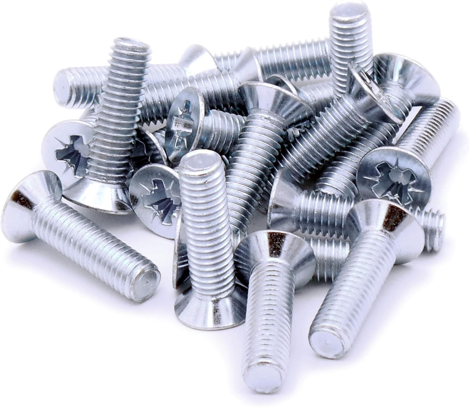 M8 (8mm x 30mm) Pozi Countersunk Machine Screw (Bolt) Steel (Pack of