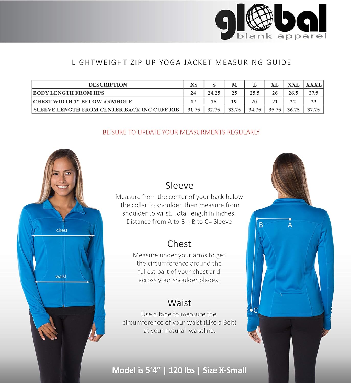 Global Blank Women’s Slim Fit Lightweight Full Zip Up Yoga Workout Jacket at  Women’s Clothing store