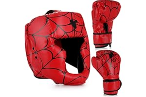 Arrowbash Boxing Headgear and Gloves Set for Kids 6oz Boxing Gloves and Wrestling Headgear Sparring Equipment for Boxing Kickboxing Muay Thai BJJ Karate Training