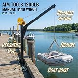 AIM Tools 1200LB Hand Winch Manual Crank Ratchet Gear Auto Brake Boat Trailer view 8