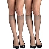 Hanes Silk Reflections Women's Silky Sheer Reinforced Toe Knee-High Stockings