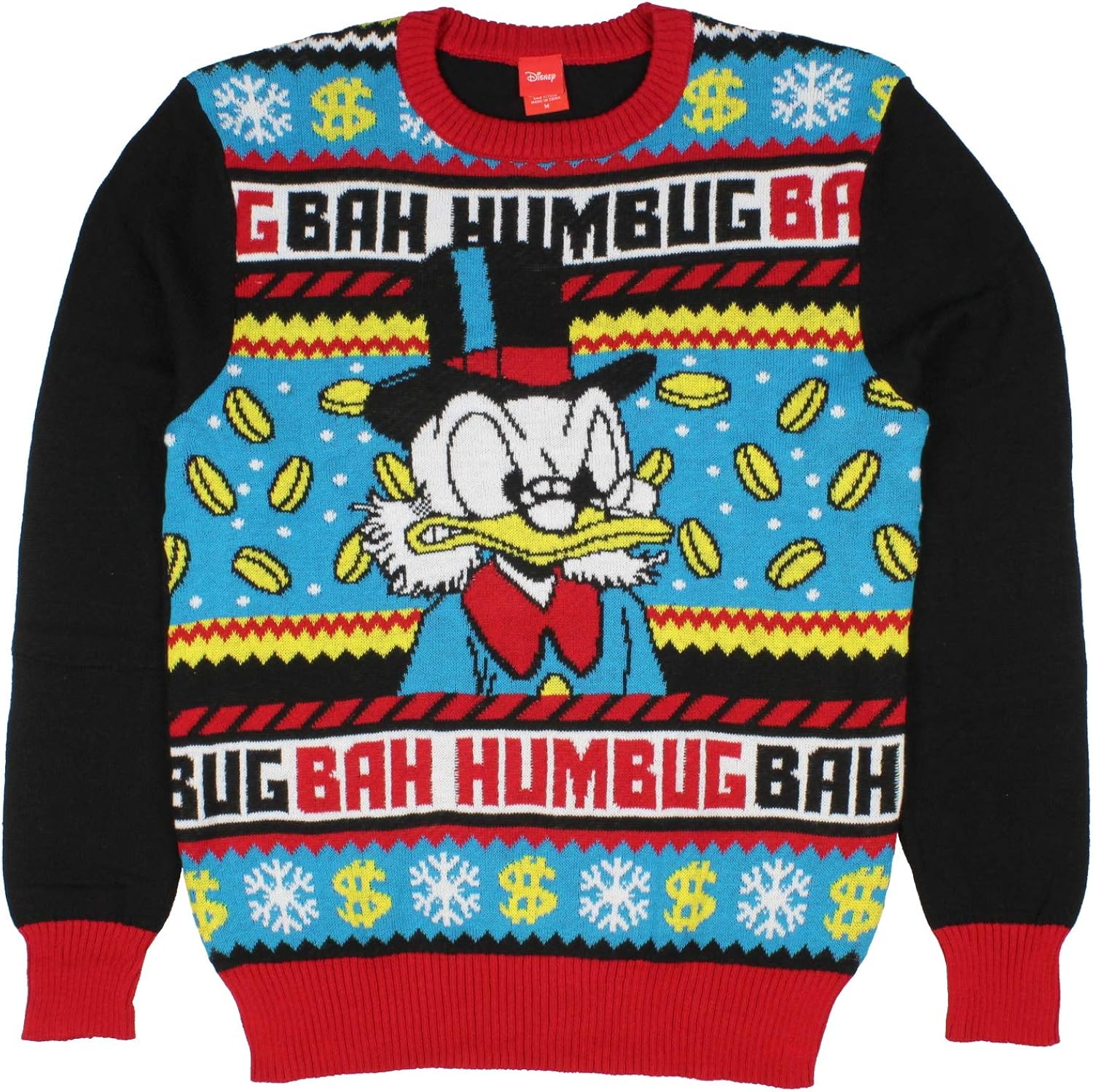 Amazon.com: Disney Scrooge McDuck Bah Humbug Long Sleeve Ugly Sweater (Large): Clothing