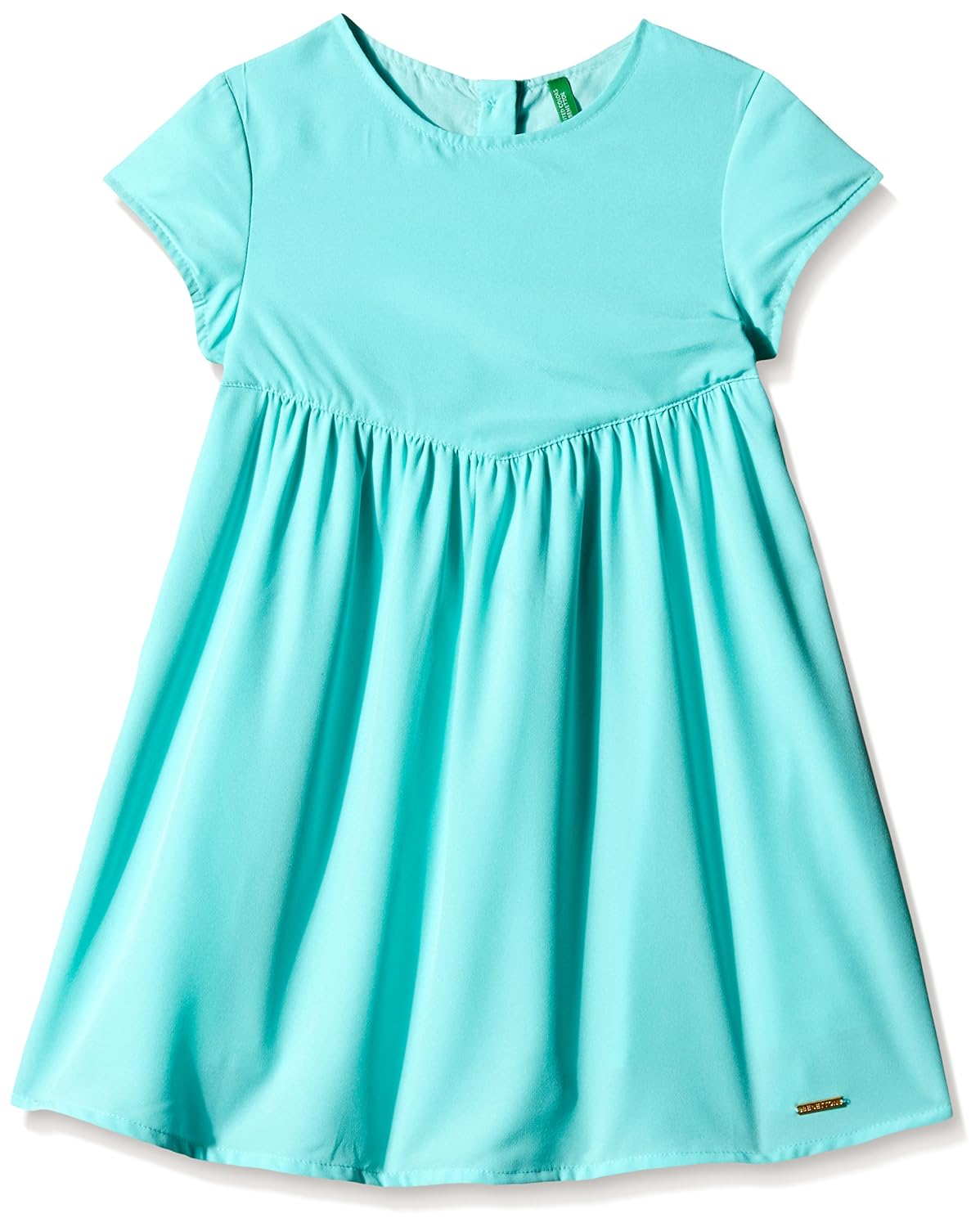 Girls United United Colors Of Benetton Baby-Mädchen Kleid - Baumwolle-Stretch Mit Logo-Stickerei Babykleid Mit Knopfleiste