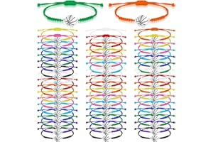 Ecally 50 Pcs Basketball Bracelet Braided Sports Theme Bracelets Adjustable Basketball Charm Bracelet for Teens Girls Boys Team Women Men Friends Sports Party Favors Jewelry Gifts