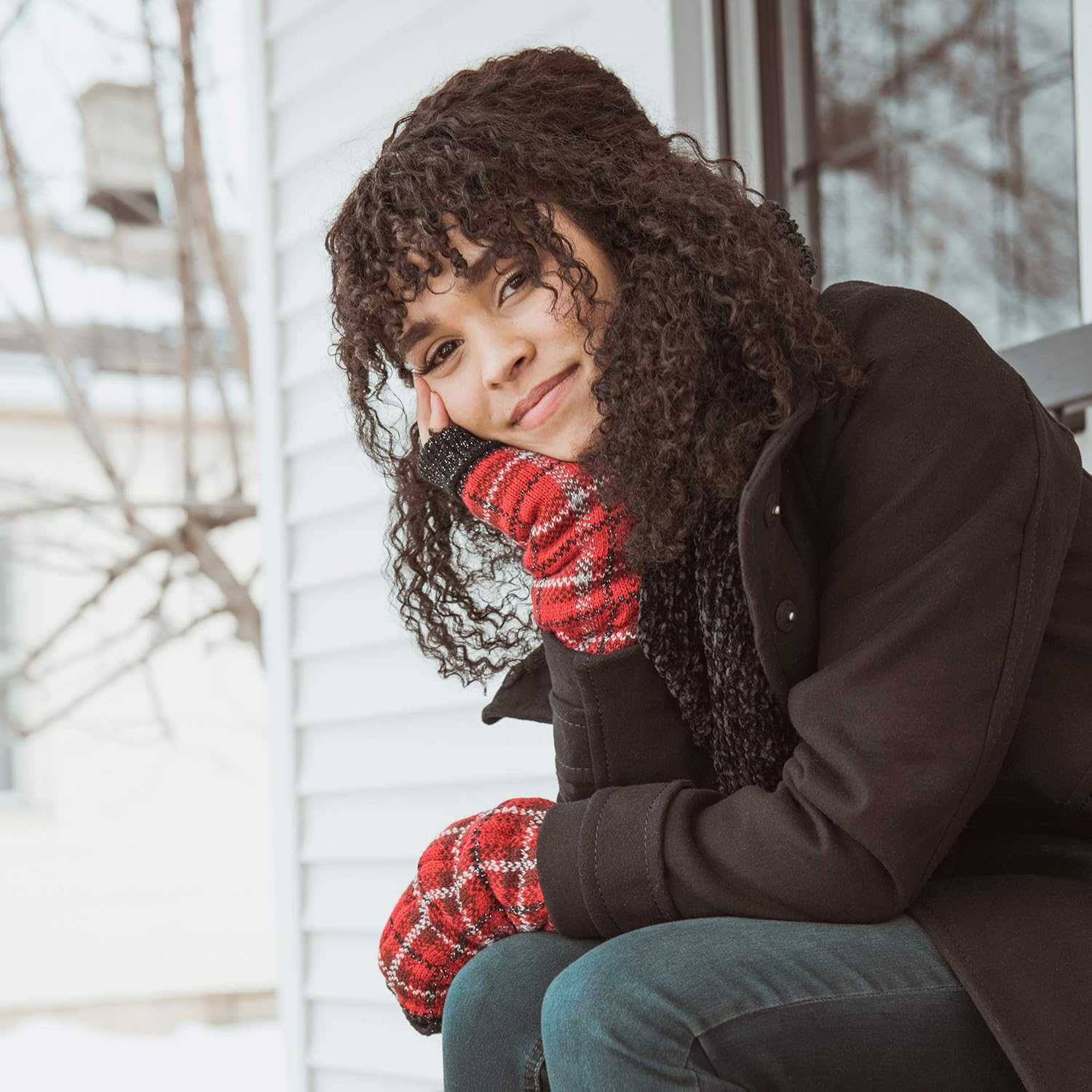 Muk Luks Women's Arm Warmers, Red, OSFM at  Women’s Clothing store