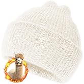 Silk Dream Alpaca Wool Beanie Hats Men Women Winter Hats Warm Beanie Fuzzy Soft Knit Lightweight Gift for Her&Him