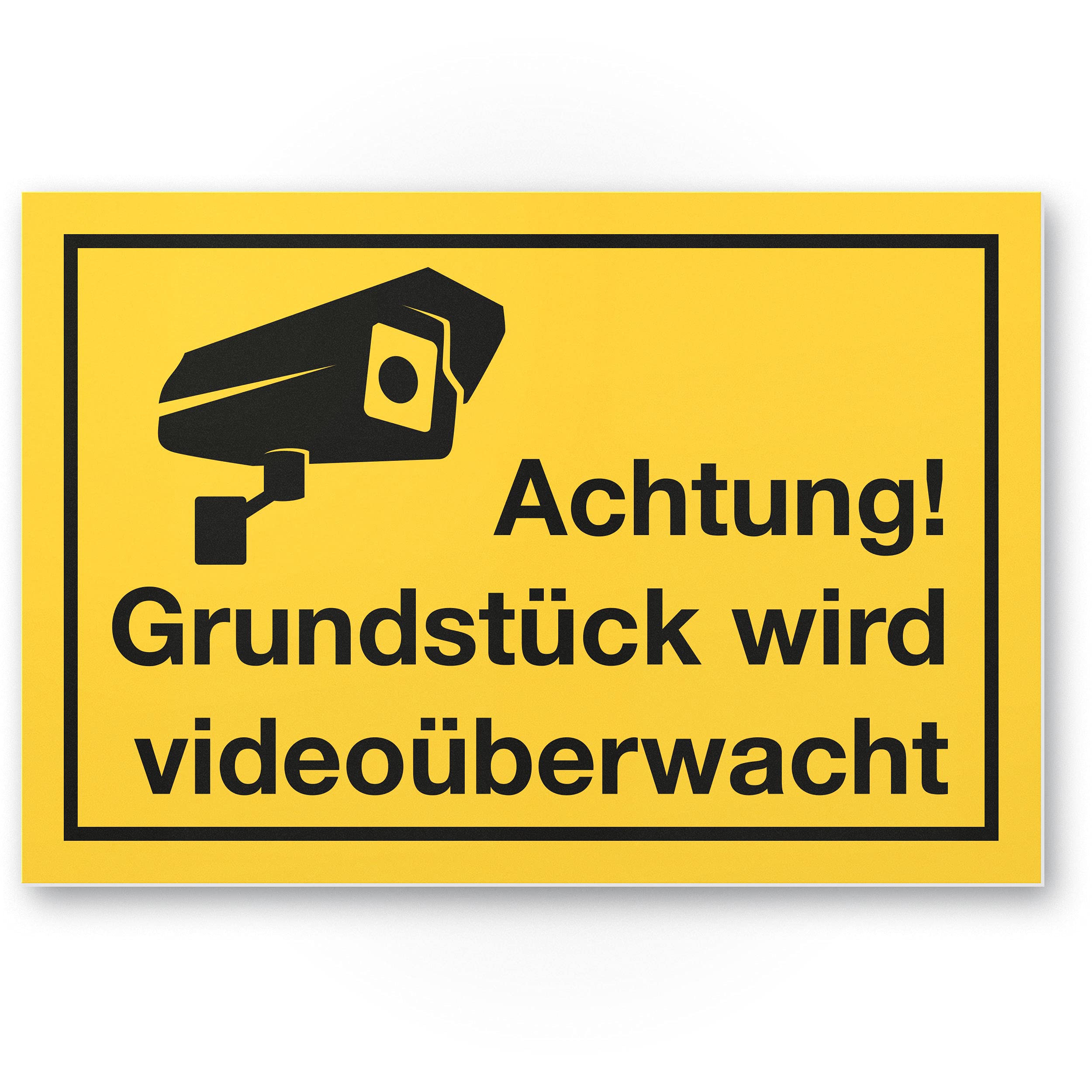 Plot Video Surveillance Plastic Sign 30 x 20 cm Yellow