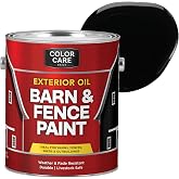 COLOR CARE Oil Barn &amp; Fence Paint &ndash; (Black), 1 Gallon, Self-Priming &amp; Durable Finish for Barns, Fences &amp; Outbuildings