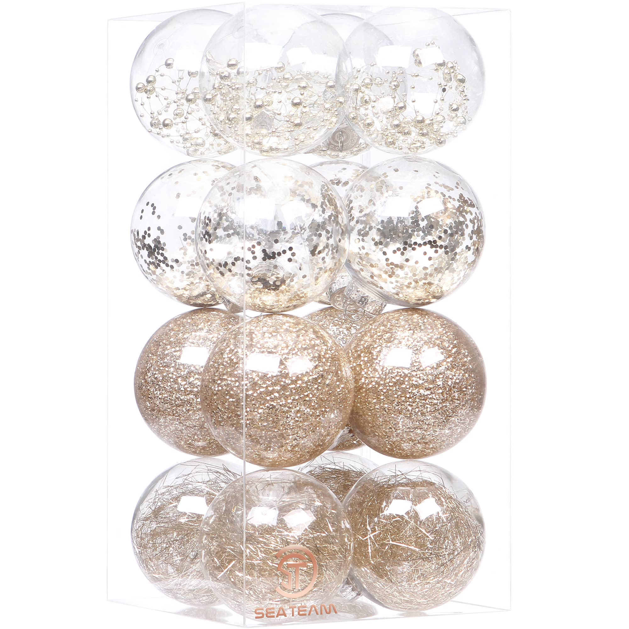Photo 1 of **MISSING PARTS UNKNOWN**
Sea Team Shatterproof Clear Plastic Christmas Ball Ornaments Decorative Xmas Balls Baubles Set with Stuffed Delicate Decorations (100mm/3.94 inch 16-Pack, Champagne)