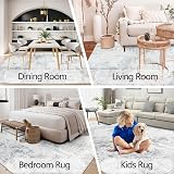 Homcomodar Abstract Grey Washable Rug 160x230cm Living Room Carpet view 4
