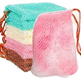 Shappy 8 Pcs Mesh Soap Saver Bag Nylon Soap Pouch for Shower, Exfoliating | Loofah Bags with Drawstring for Bubble Foam Net Bath Pocket, Scrubber, for Women Men Girls (Lake Green, Pink, Beige, Brown)