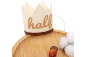 Agkvw Half Birthday Crown - Boho Cake Smash Prop, 6 Months Hat for Boys in Brown