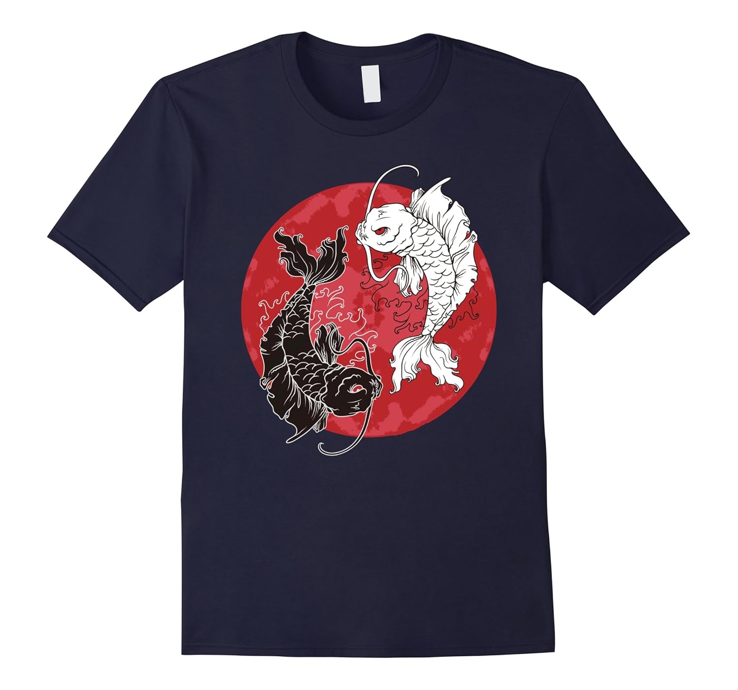 Yin Yang T-Shirt, Koi Fish Carp Tai Chi Symbol Japanese Tee-ANZ