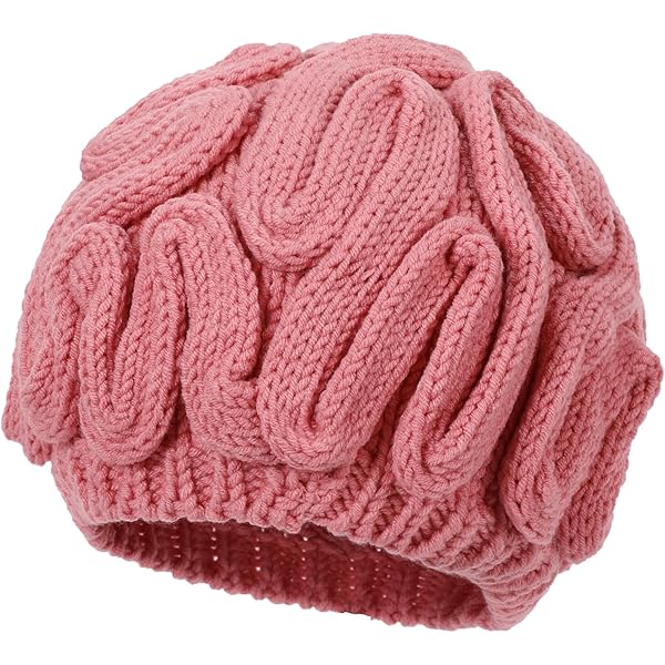 BOMHCS Knitted Crochet Brain Hat Unique Halloween Funny Thinking
