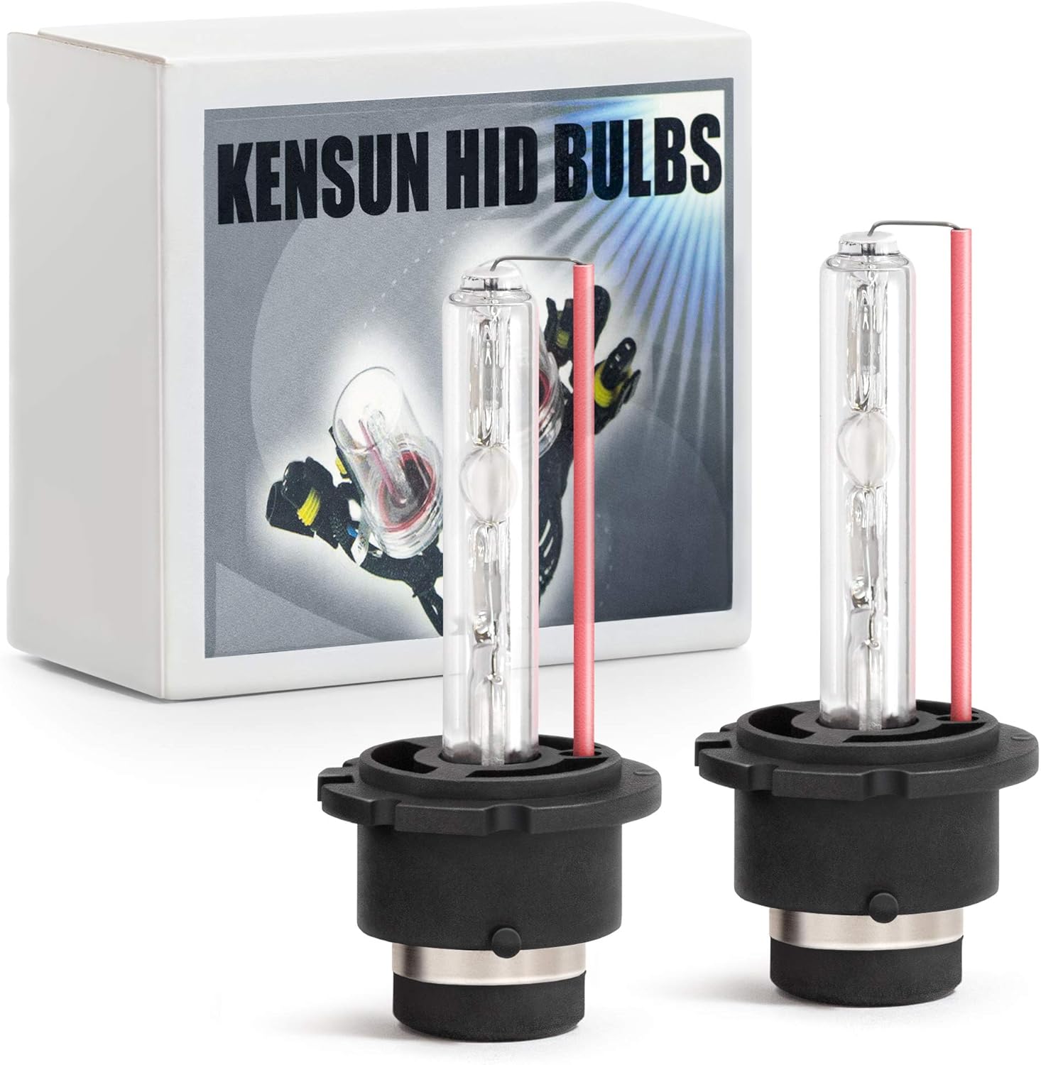 Premium HID Xenon Low Beam Headlight Replacement Bulbs - by Kensun - (Pack of two bulbs) - D2S - 30000K