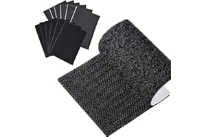 ANGREEL Double-Sided Adhesive Tape 4 x 6 Inch 6 Pairs Self Adhesive Hook and Loop Tape Roll Sticky Pads, Nylon Fasteners Hang