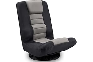 ACIPENSER Swivel Gaming Chair Multipurpose Floor Gaming Chair for Playing Video Games, TV, Reading w/Lumbar Support & 6 Adjustable Postion Backrest for Adults & Kids,Grey