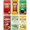 Twinings Variety Pack Tea Bags, Includes English Breakfast, Earl Grey, Lemon Ginger, Peppermint, Green, and Chai, 25 Count (Pack of 6), Enjoy Hot or Iced | Packaging May Vary