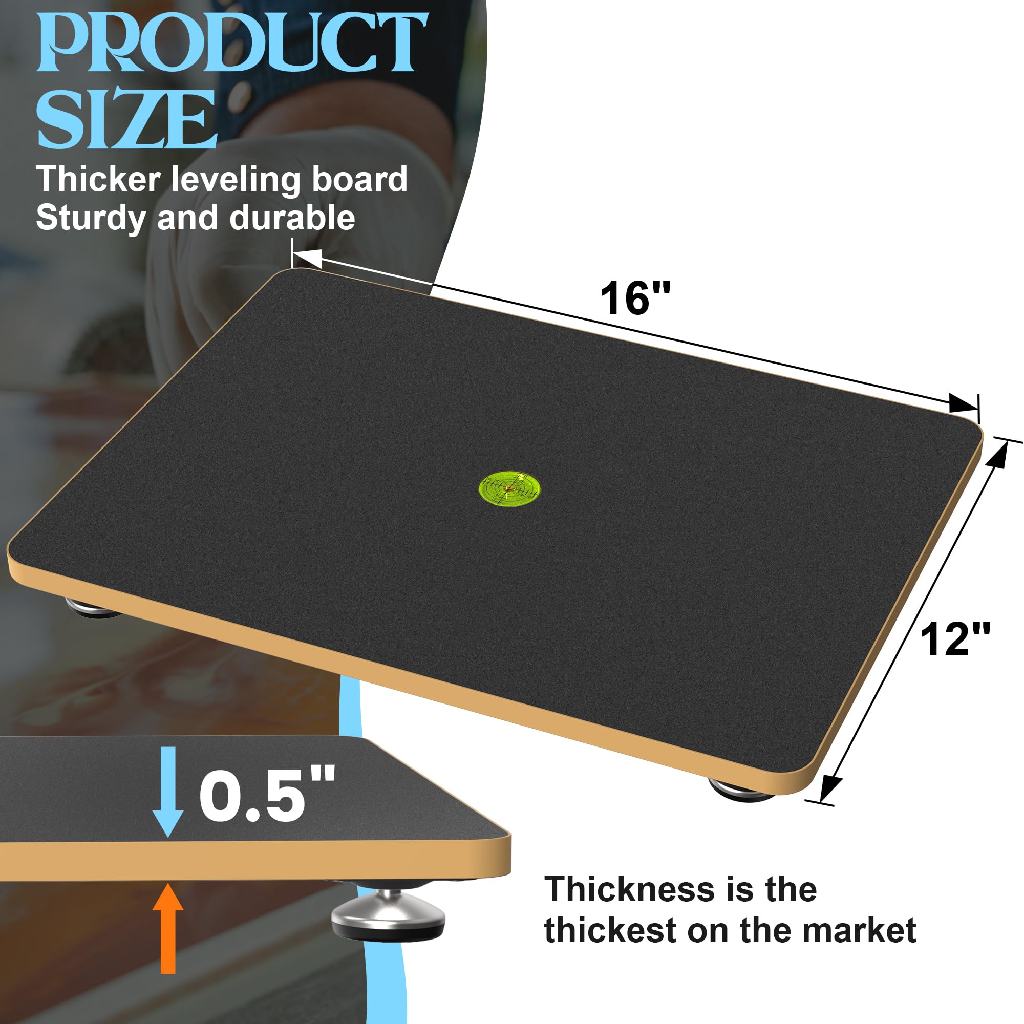 Nelyrho Leveling Table for Epoxy Resin, 16''x 12'' Adjustable Precision Leveling Table for Resinate, Epoxy Resin Accessories, Multipurpose Leveling Table (Blue)